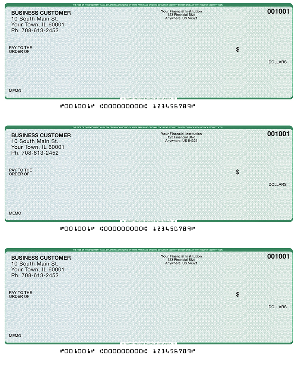 Blue Green - 3 per Page