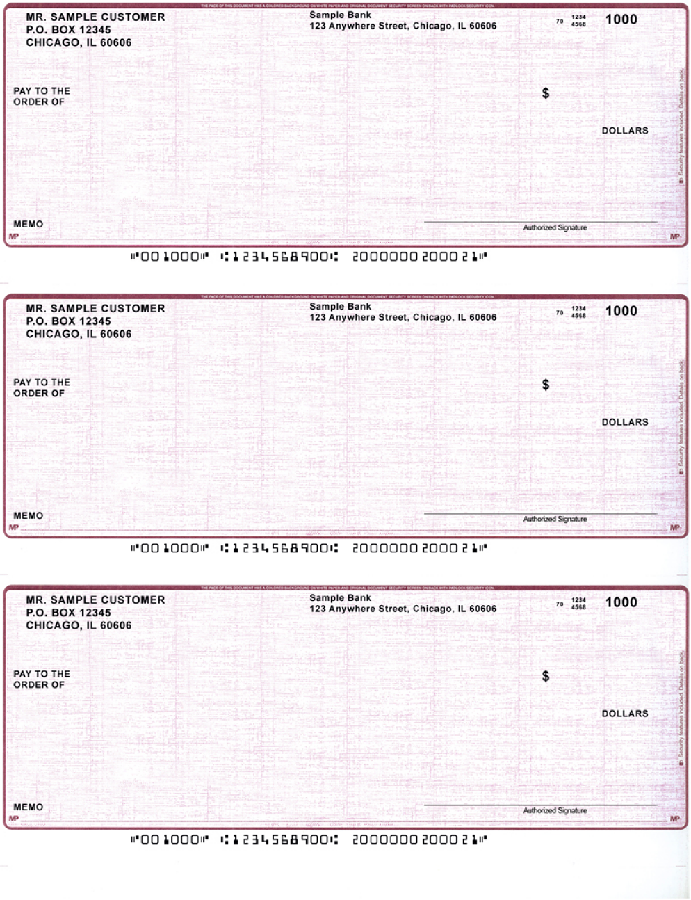 Burgundy - 3 per Page