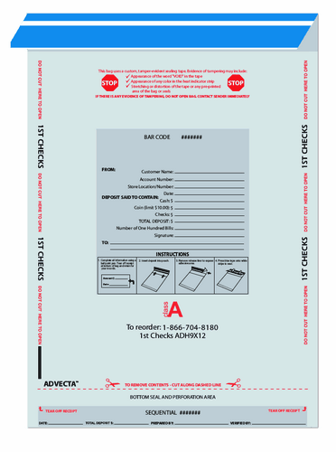 1STChecks Deposit Bag